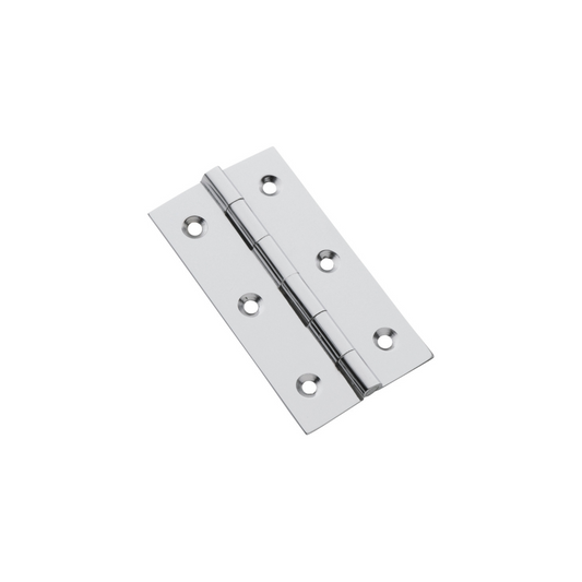Hinge - Fixed Pin Polished Chrome 76mm x 41mm