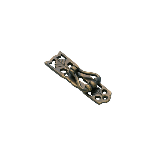 Pedestal Handle - Maple Leaf with Keyhole Antique Brass