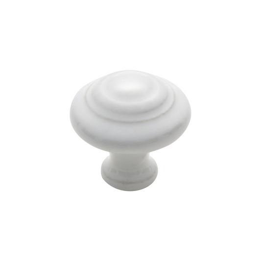 Porcelain Knob Domed White 38mm