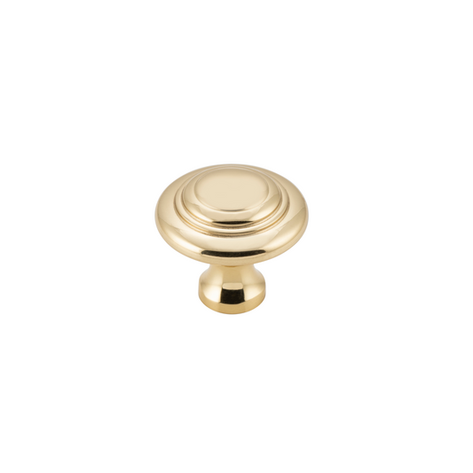 Cupboard Knob Domed Polished Brass 25mm