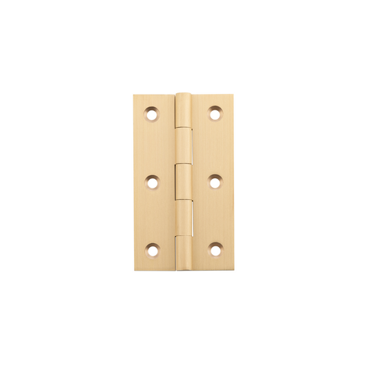 Hinge - Fixed Pin Satin Brass 89mm x 50mm