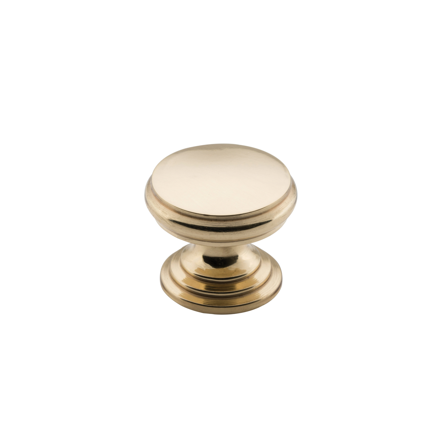 Cupboard Knob Flat Polished Brass 25mm