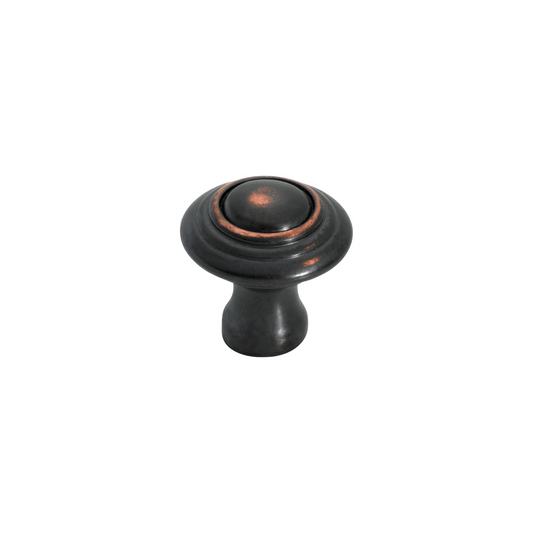 Cupboard Knob Domed Antique Copper 25mm