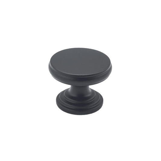 Cupboard Knob Flat Matt Black 32mm