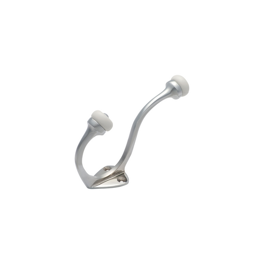 Hat & Coat Hook - Porcelain Tip Polished Chrome