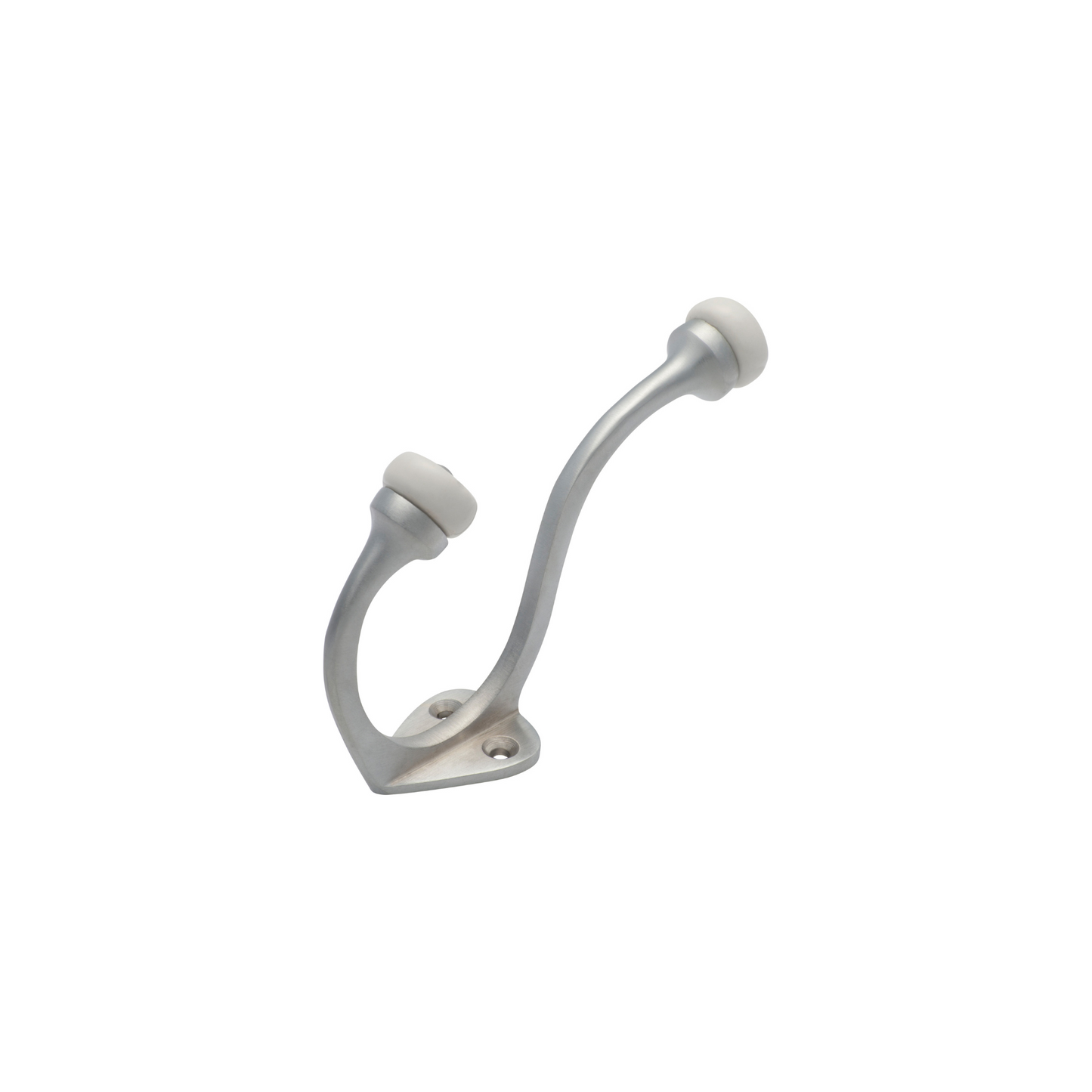 Hat & Coat Hook - Porcelain Tip Satin Chrome