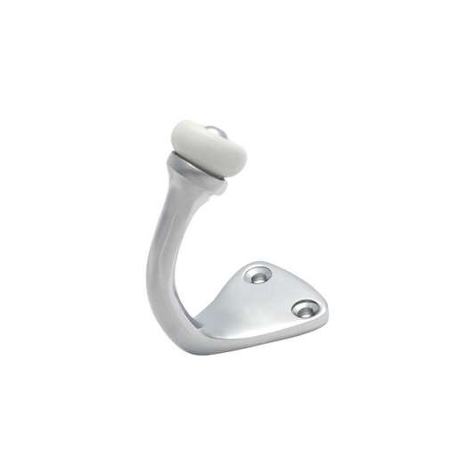 Robe Hook - Porcelain Tip Polished Chrome