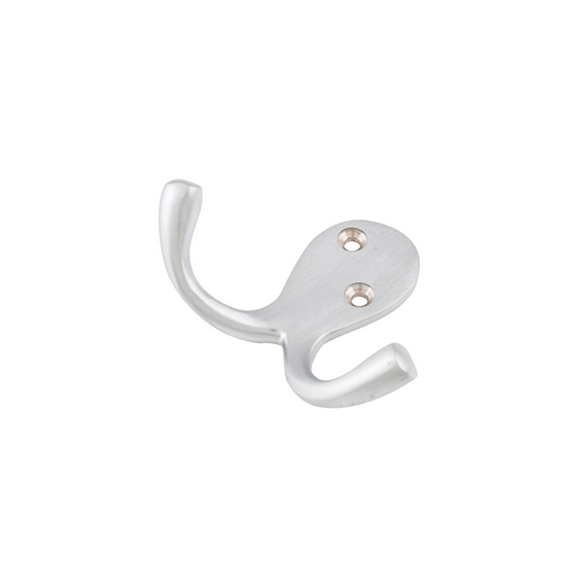 Double Robe Hook Satin Chrome