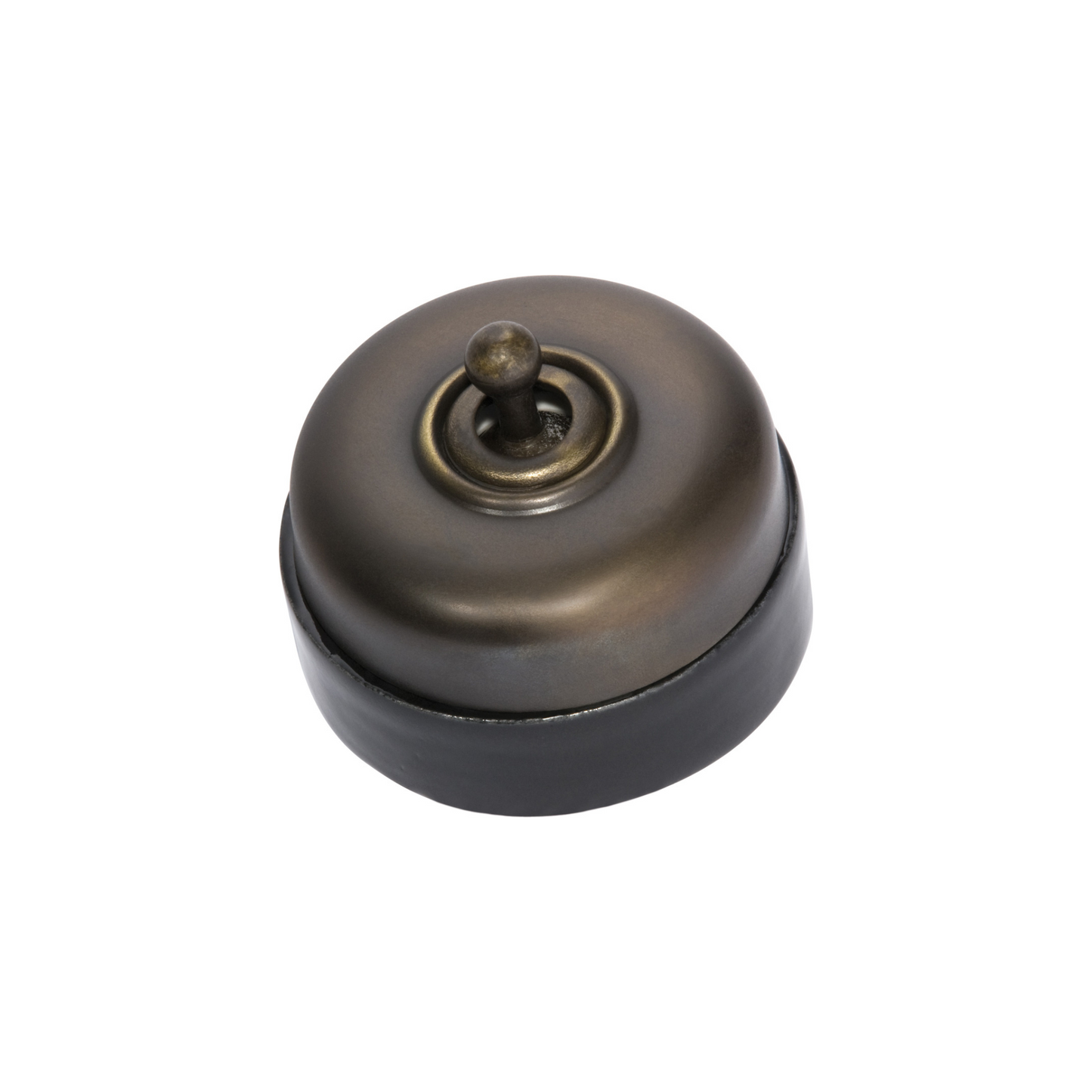 Black Porcelain Base Switch Antique Brass