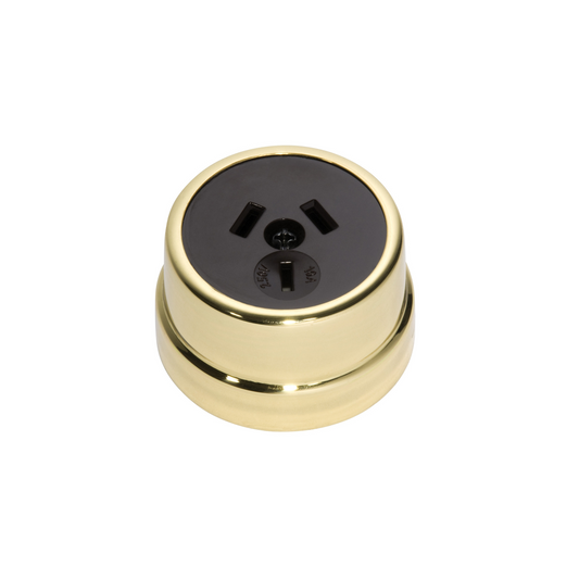 Traditional Socket Polished Brass/Brown