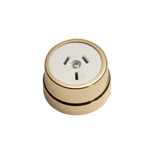 Traditional Socket Polished Brass/White