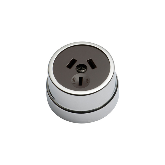 Traditional Socket Polished Chrome/Brown