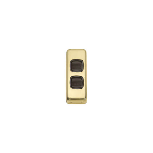 Switch - Architrave - Rocker 2 Gang Polished Brass/Brown