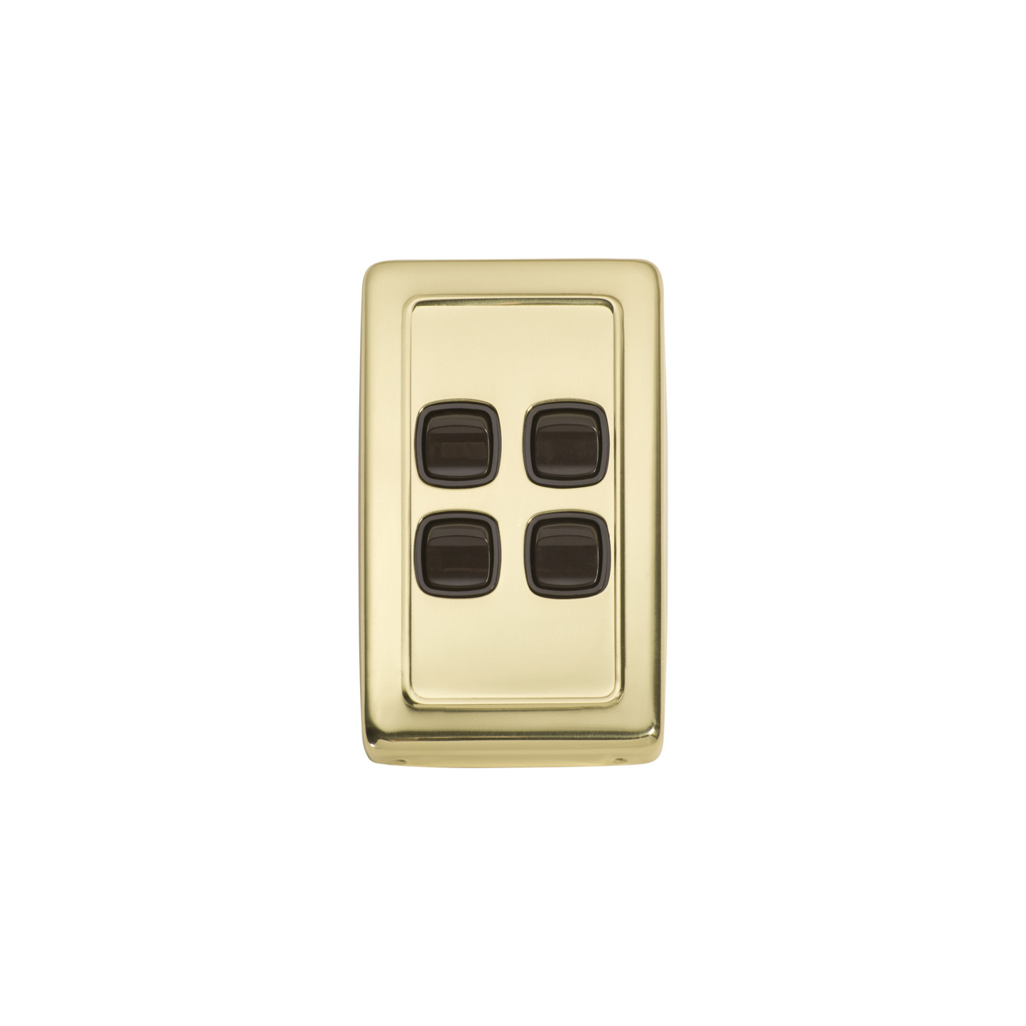 Switch - Rocker 4 Gang Polished Brass/Brown