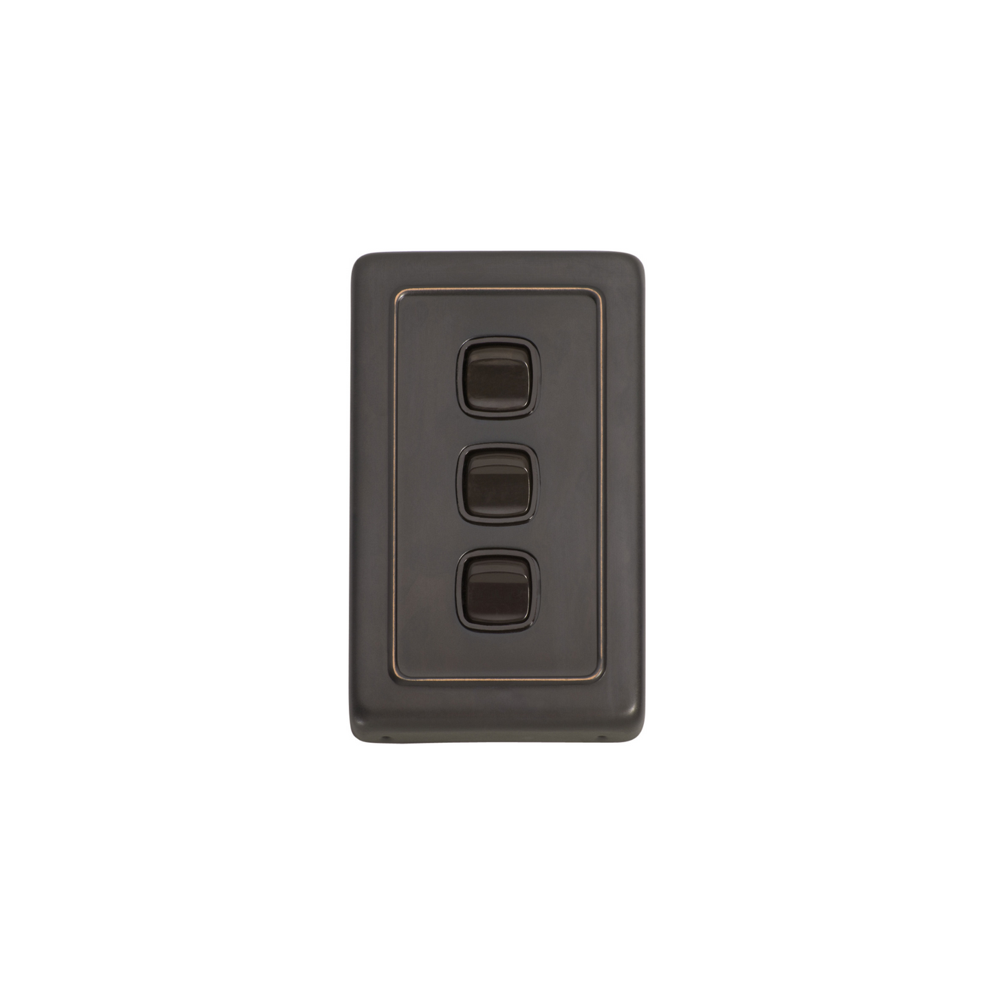 Switch - Rocker 3 Gang Antique Copper/Brown