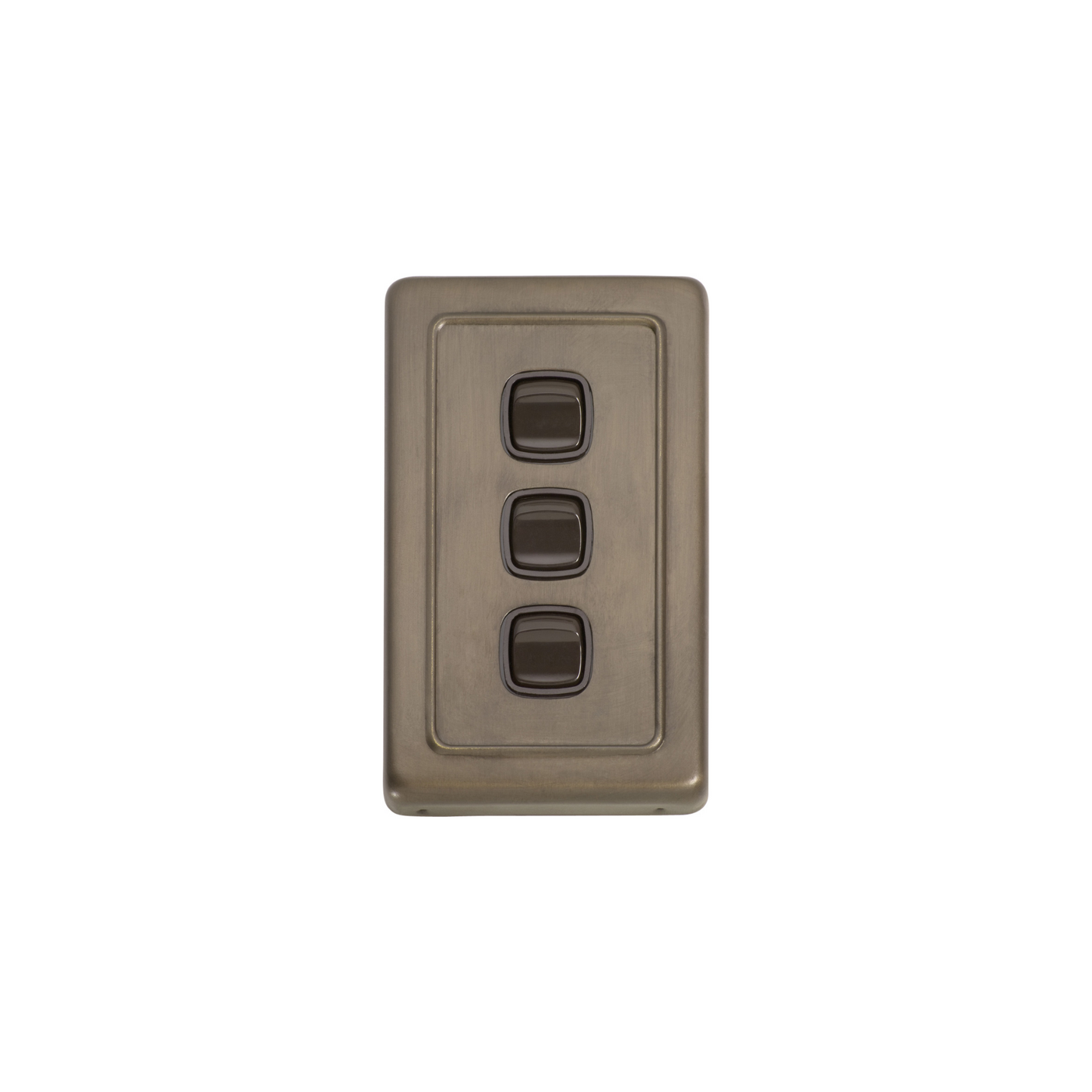 Switch - Rocker 3 Gang Antique Brass/Brown