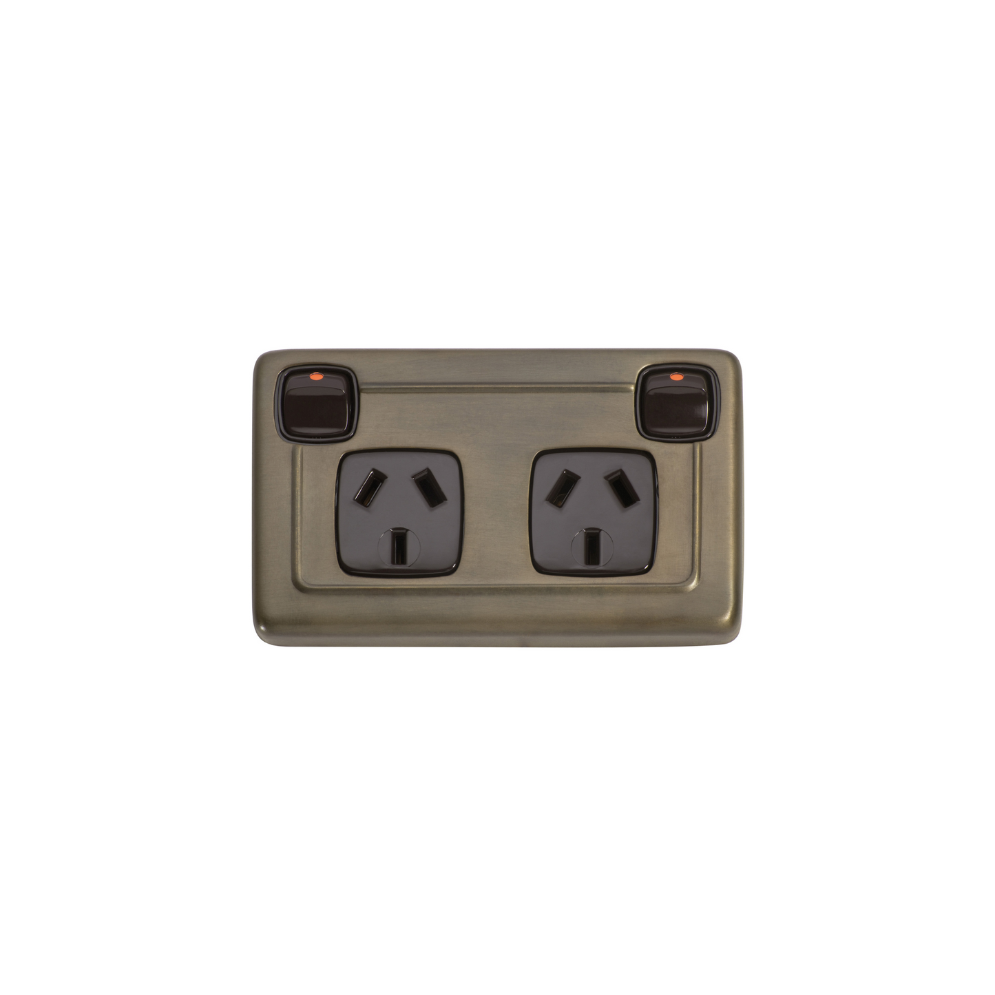 Double Power Point Antique Brass/Brown