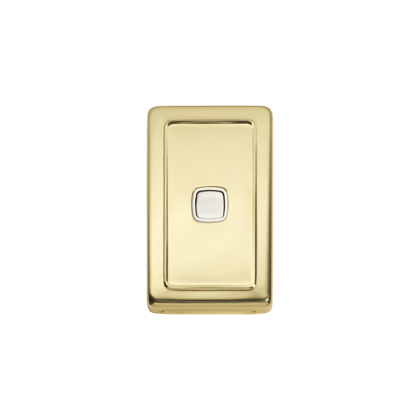 Switch - Rocker 1 Gang Polished Brass/White