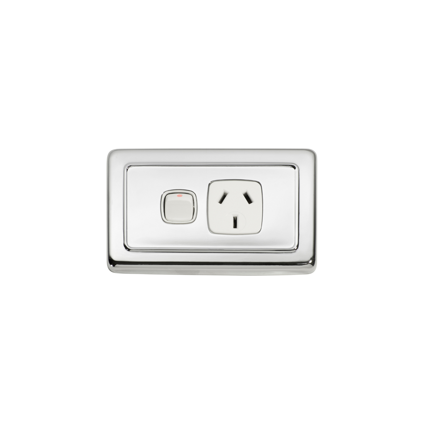 Single Power Point Polished Chrome/White