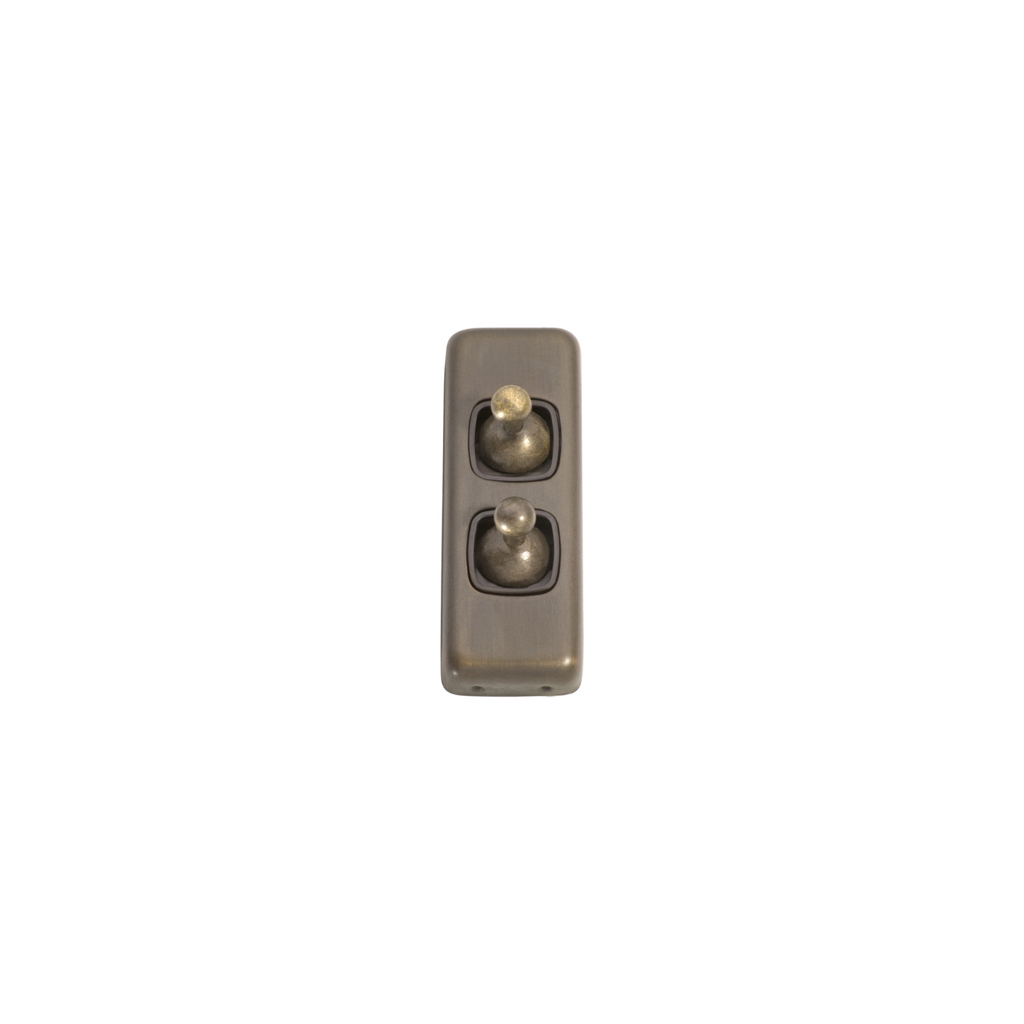 Switch - Architrave - Toggle 2 Gang Antique Brass/Brown