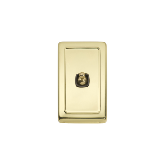 Switch - Toggle 1 Gang Polished Brass/Brown
