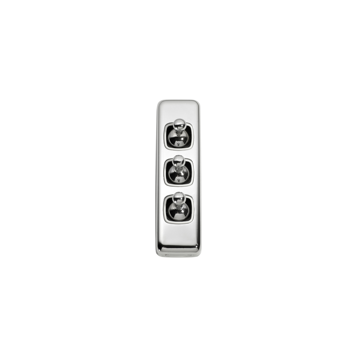 Switch - Architrave - Toggle 3 Gang Polished Chrome/White