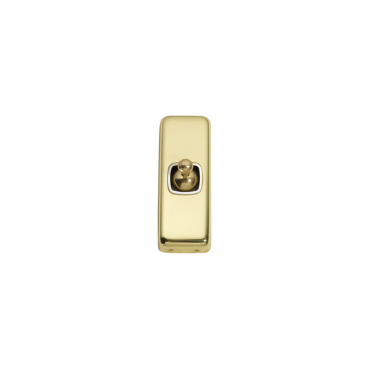 Switch - Architrave - Toggle 1 Gang Polished Brass/White
