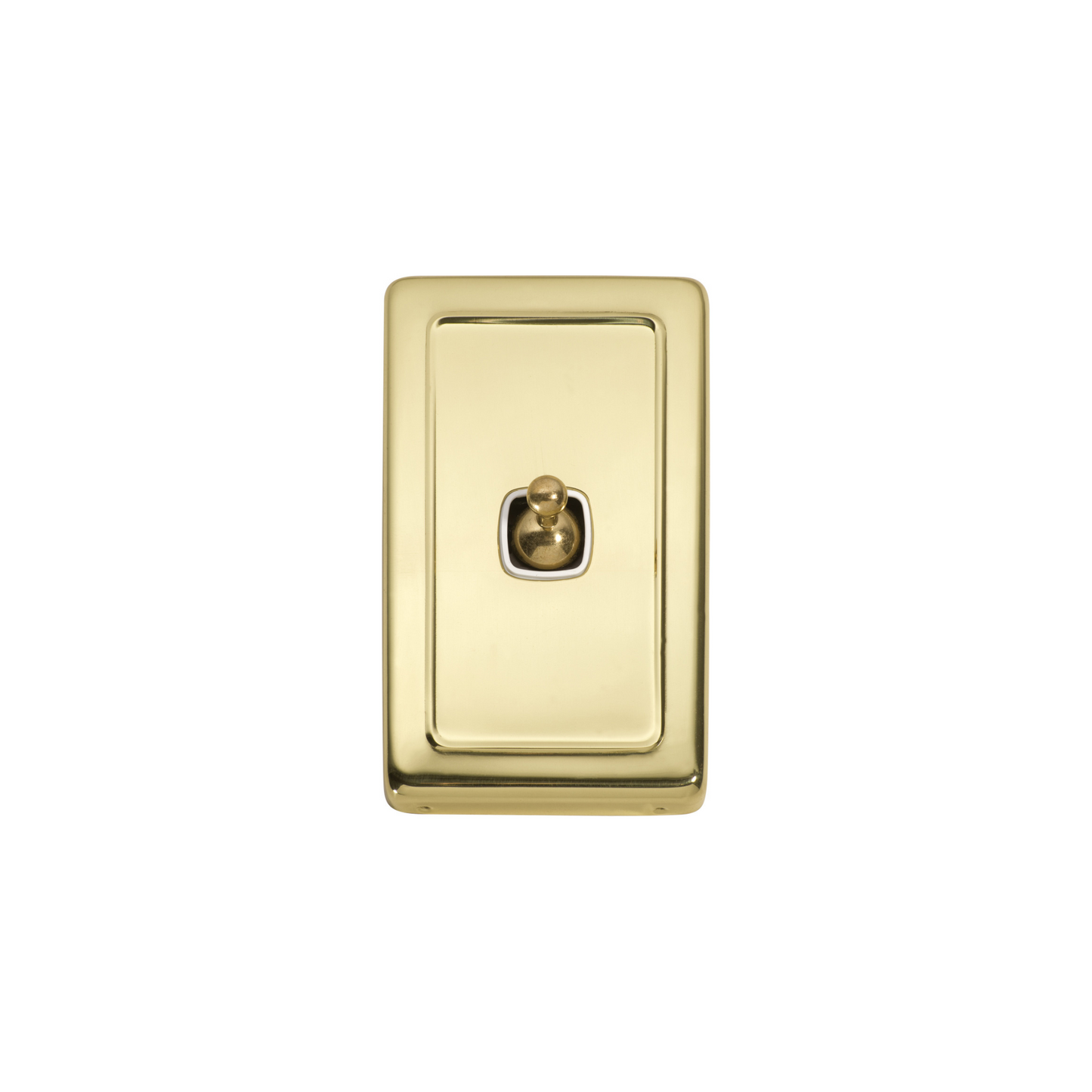 Switch - Toggle 1 Gang Polished Brass/White