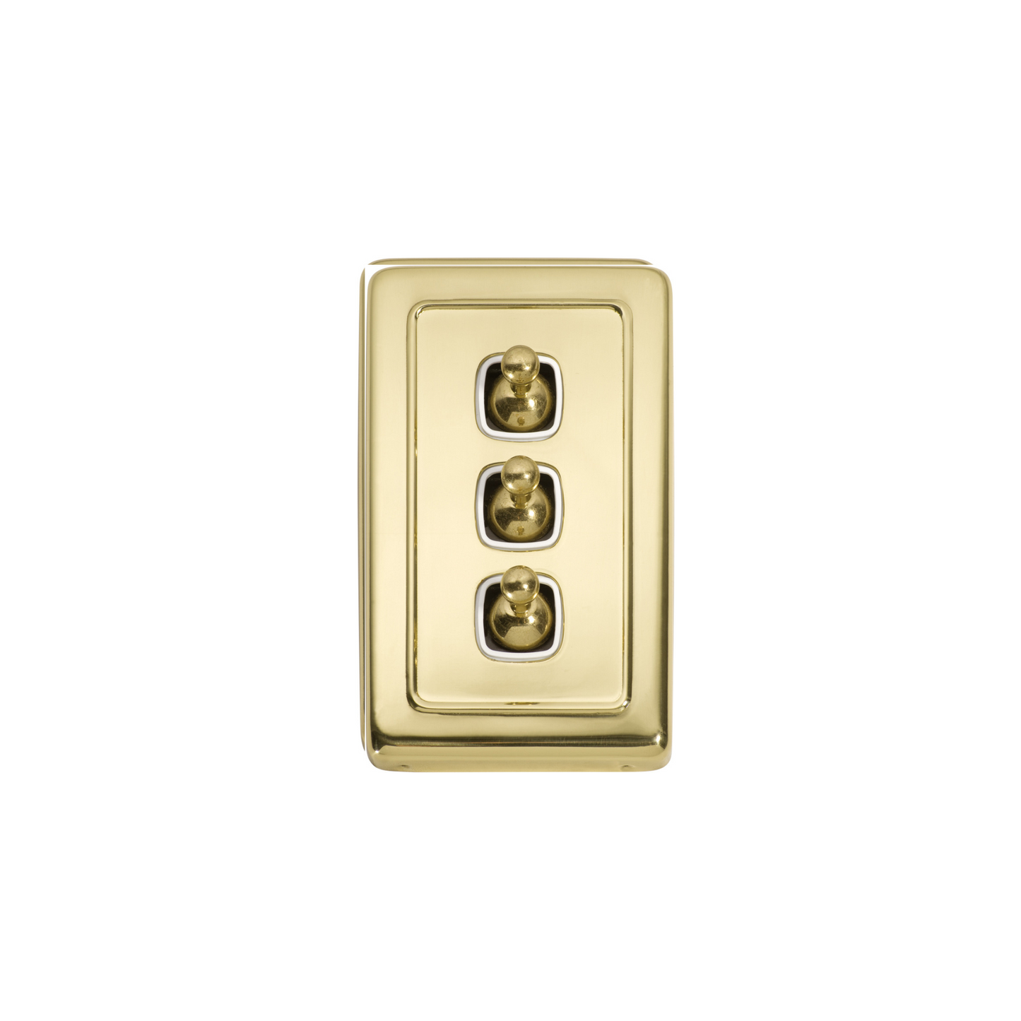 Switch - Toggle 3 Gang Polished Brass/White