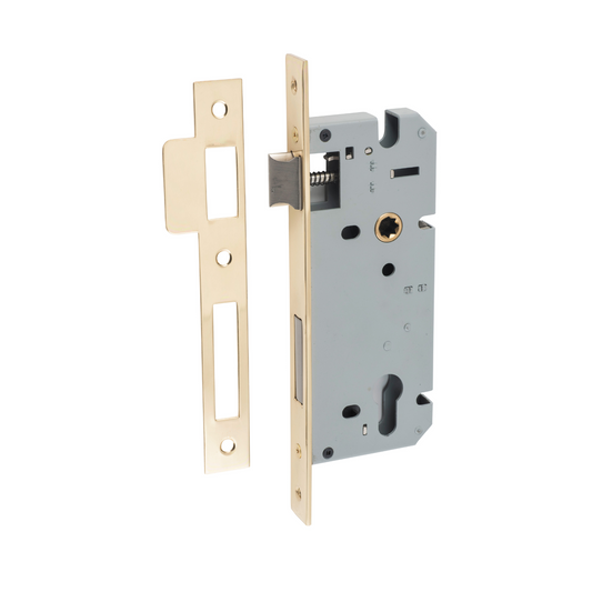 85mm Euro Lock Polished Brass 45mm