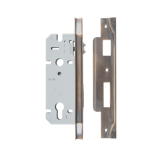 Euro Roller Lock Rebated Signature Brass 45mm