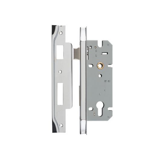 85mm Euro Lock Rebated Polished Chrome 45mm