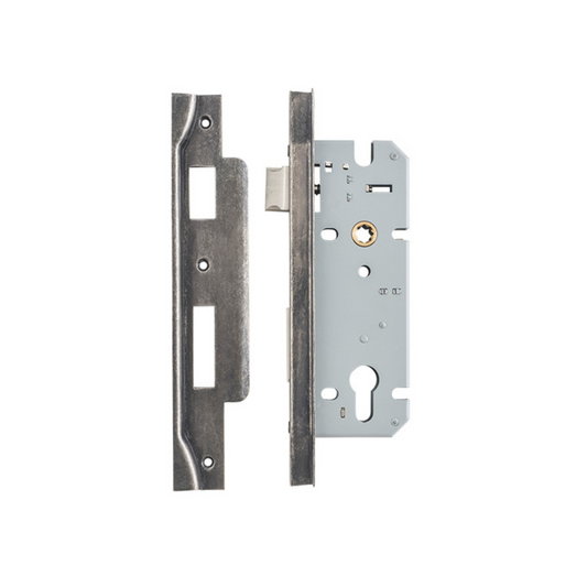 85mm Euro Lock Rebated Distressed Nickel 45mm