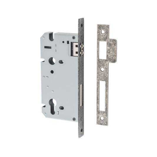 Euro Roller Lock Distressed Nickel 60mm