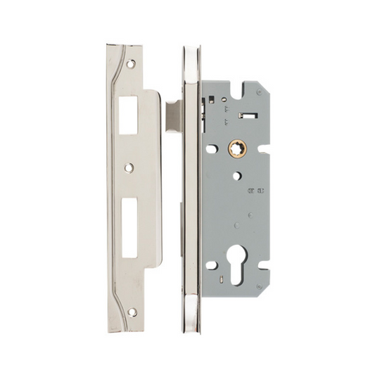 85mm Euro Lock Rebated Polished Nickel 45mm