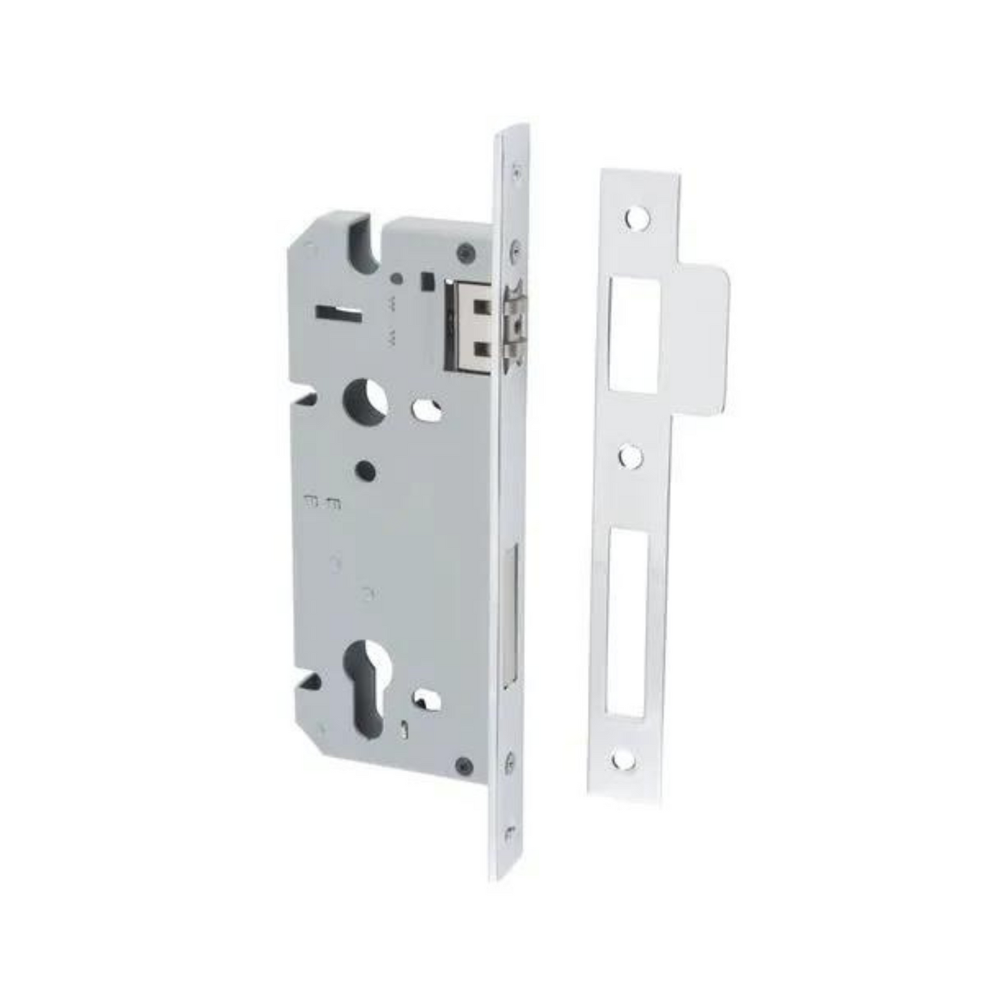 Euro Roller Lock Polished Nickel 45mm