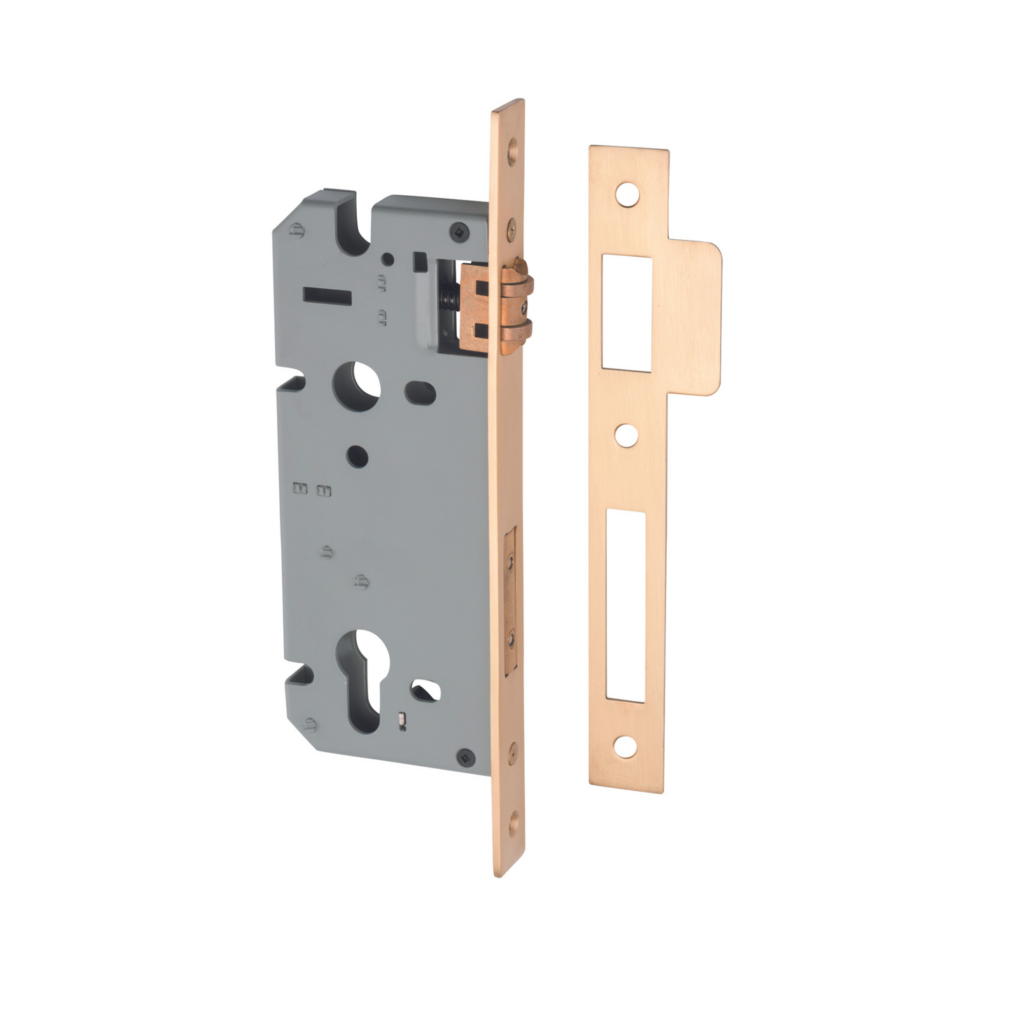 Euro Roller Lock Brushed Brass 45mm