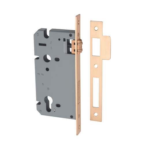Euro Roller Lock Brushed Brass 60mm