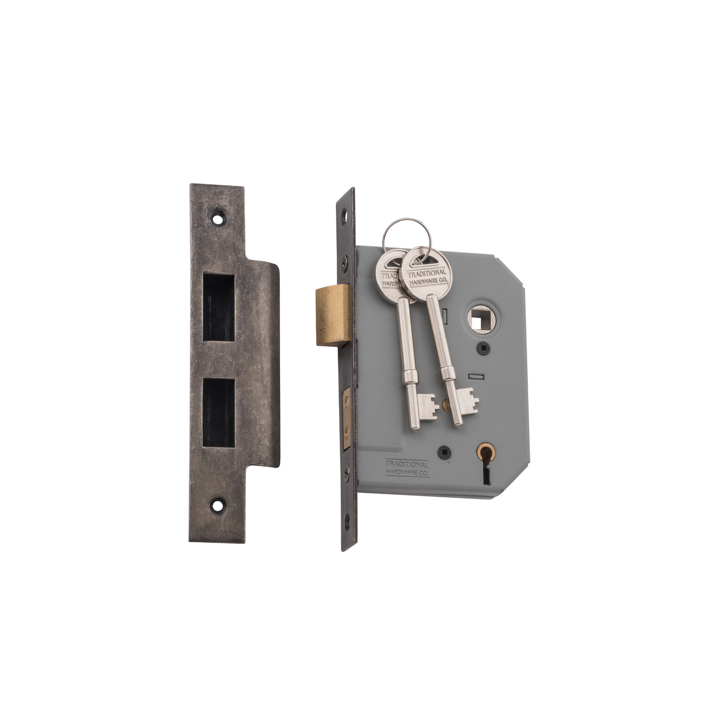 5 Lever Mortice Lock Rumbled Nickel 57mm