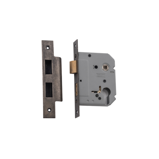 Euro Mortice Lock Rumbled Nickel 57mm