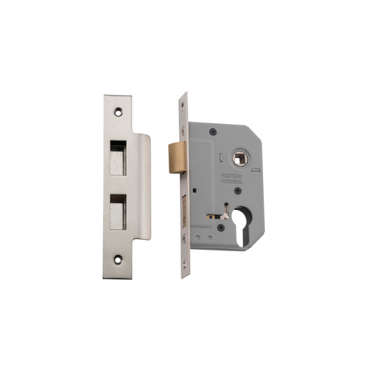 Euro Mortice Lock Satin Nickel 46mm