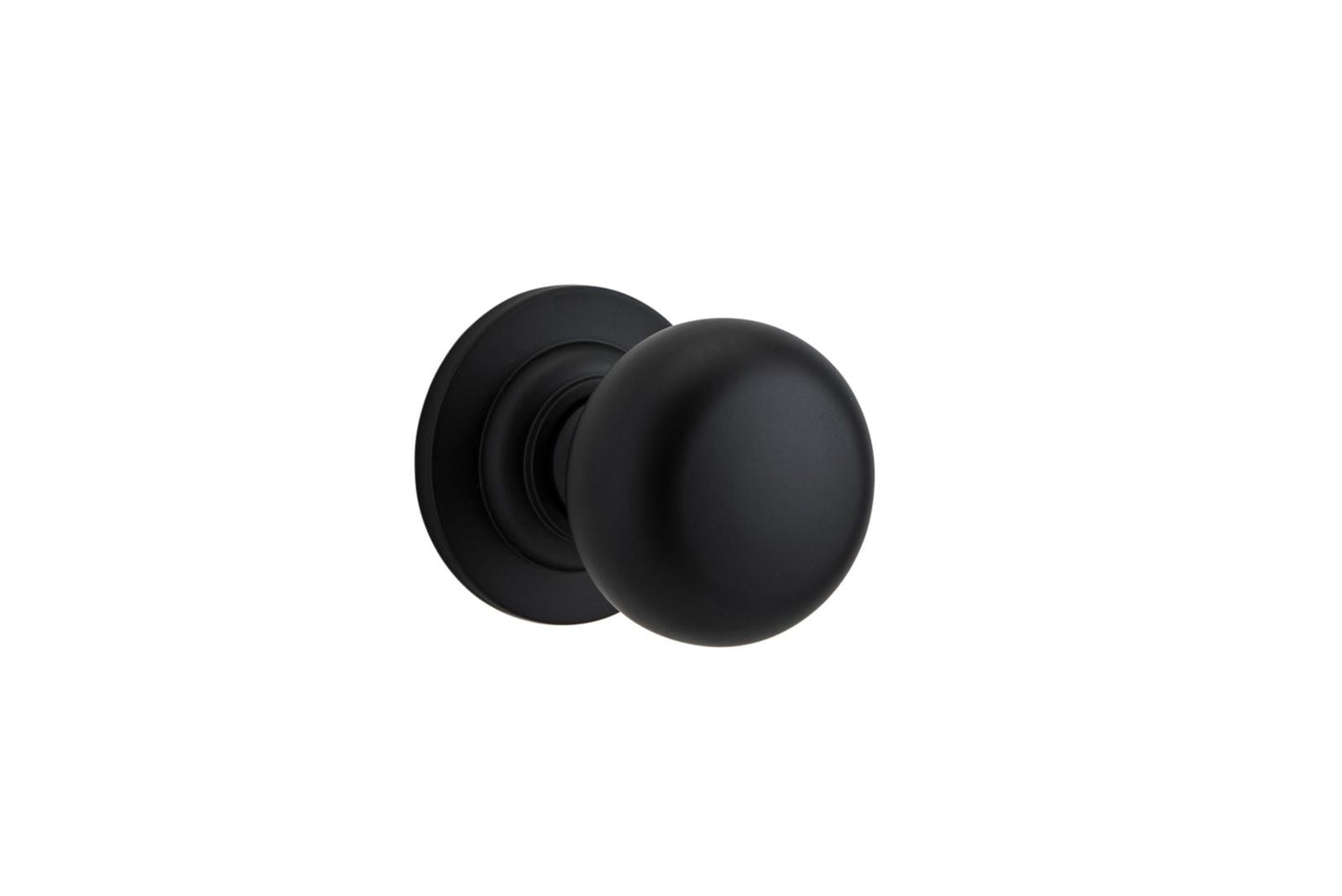 Cambridge Knob on Rose Matt Black