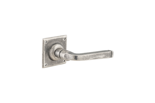 Menton Lever On Square Rose Rumbled Nickel