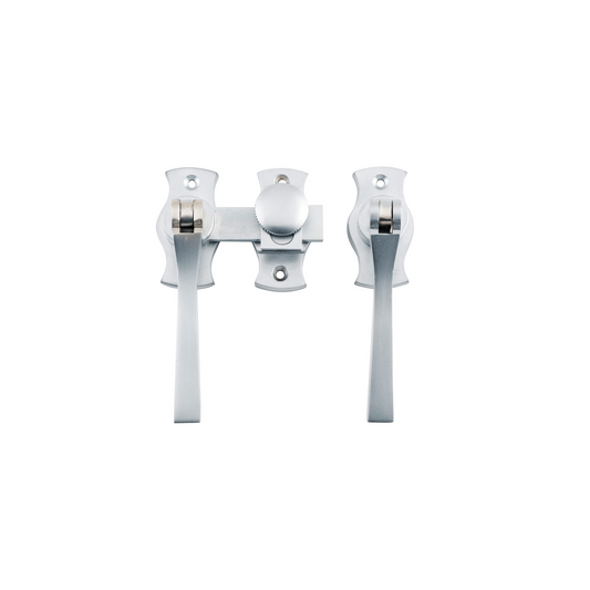 French Door Fastener - Square Satin Chrome