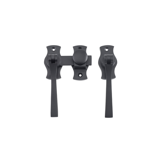 French Door Fastener - Square Matt Black