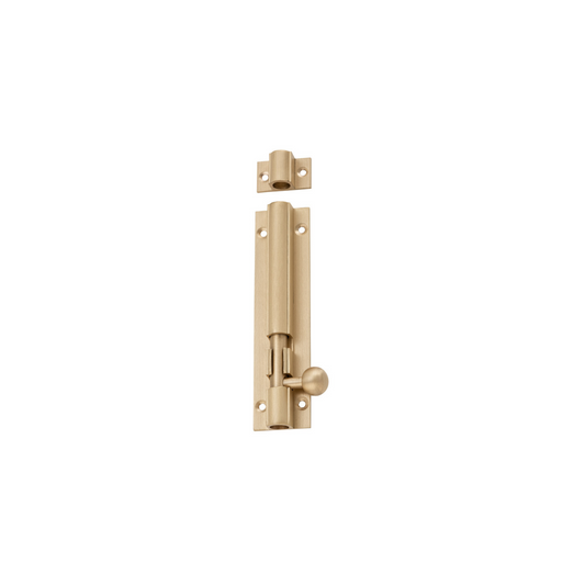 Barrel Bolt Satin Brass 100mm