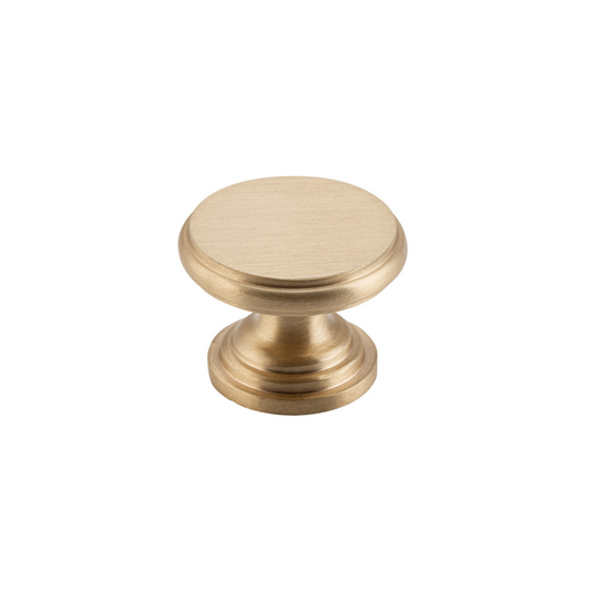 Cupboard Knob Flat Satin Brass 32mm