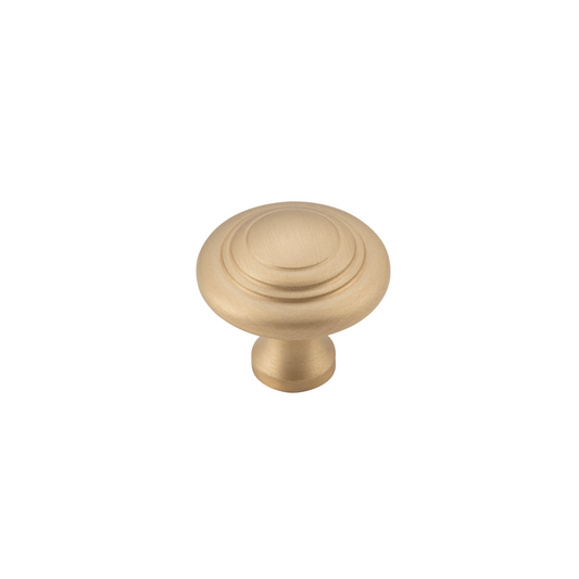 Cupboard Knob Domed Satin Brass 25mm