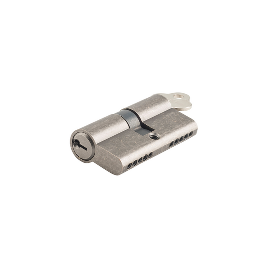Euro Cylinder Dual Function Distressed/Rumbled Nickel 65mm