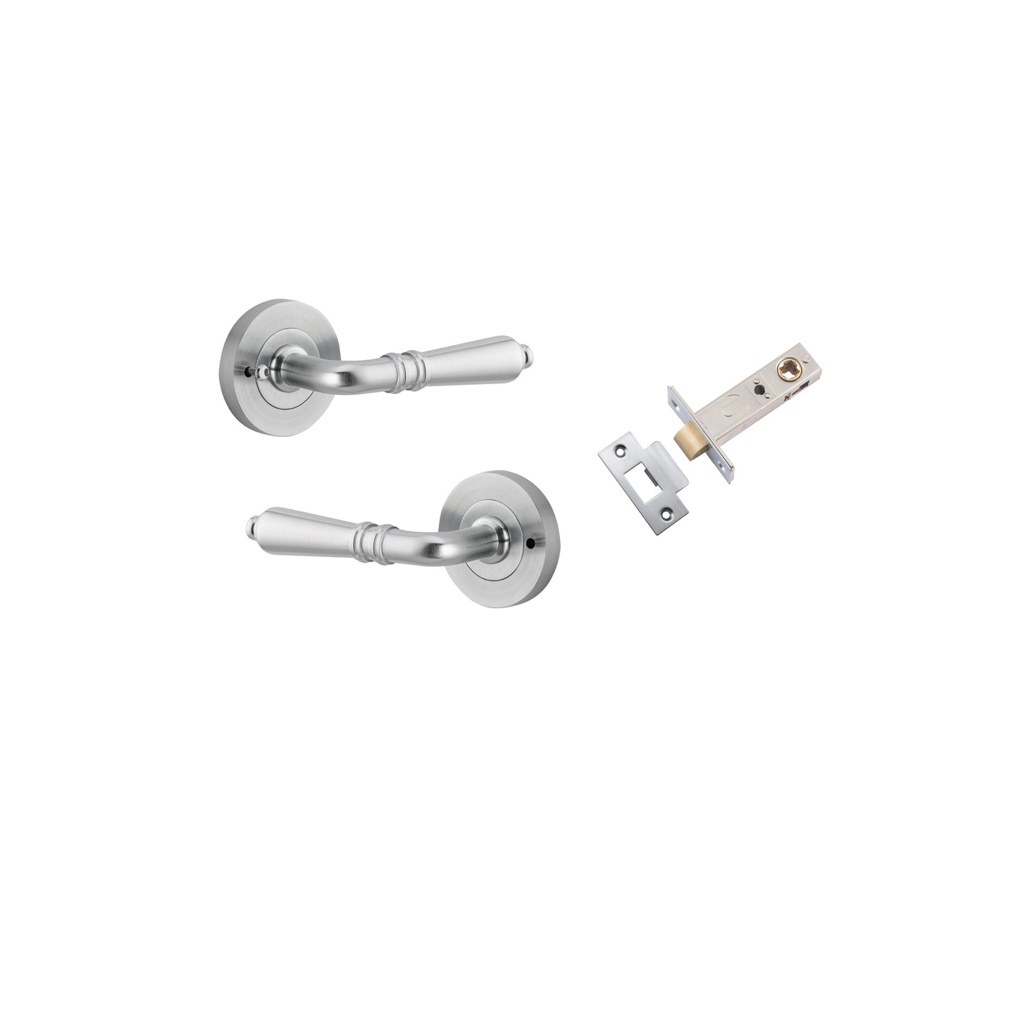 Sarlat Lever on Rose Brushed Chrome Inbuilt Privacy Kit